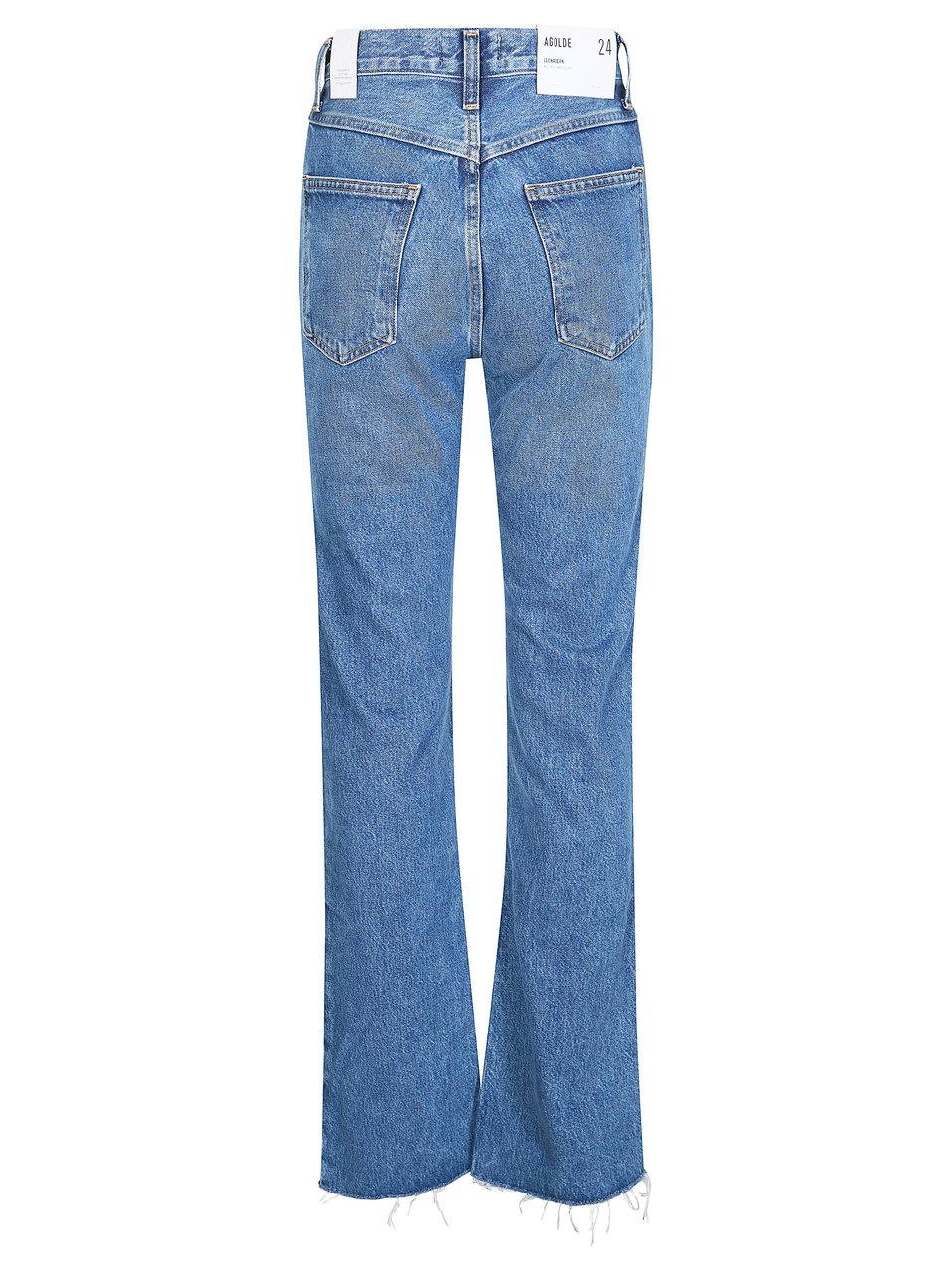 Agolde Leena High Waist Frayed Jeans Blauw