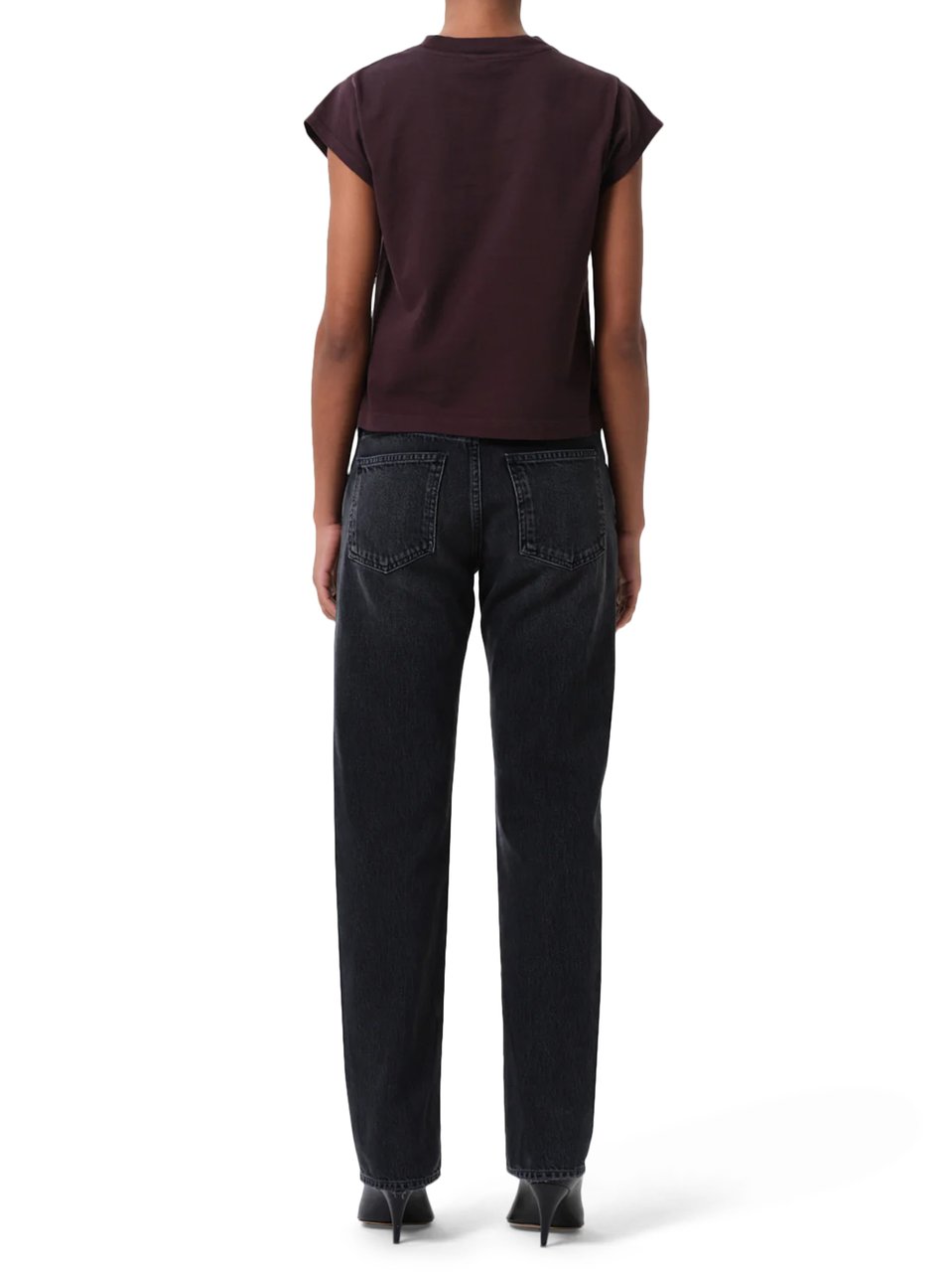 Agolde Loose-Fit Black Denim Trousers with Five-Pocket Design Zwart