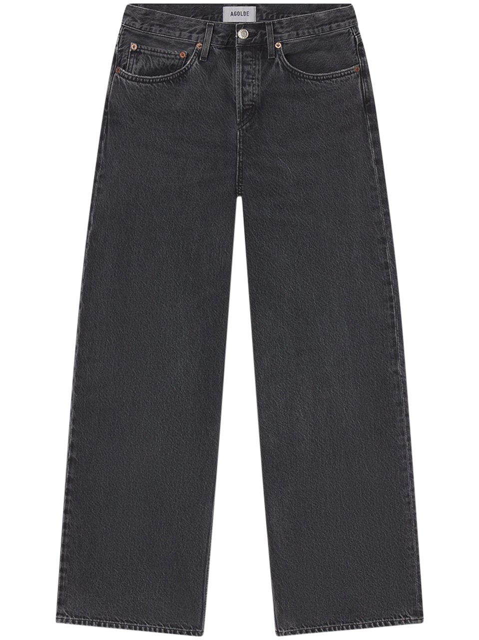 Agolde Loose-Fit Black Denim Trousers with Five-Pocket Design Zwart