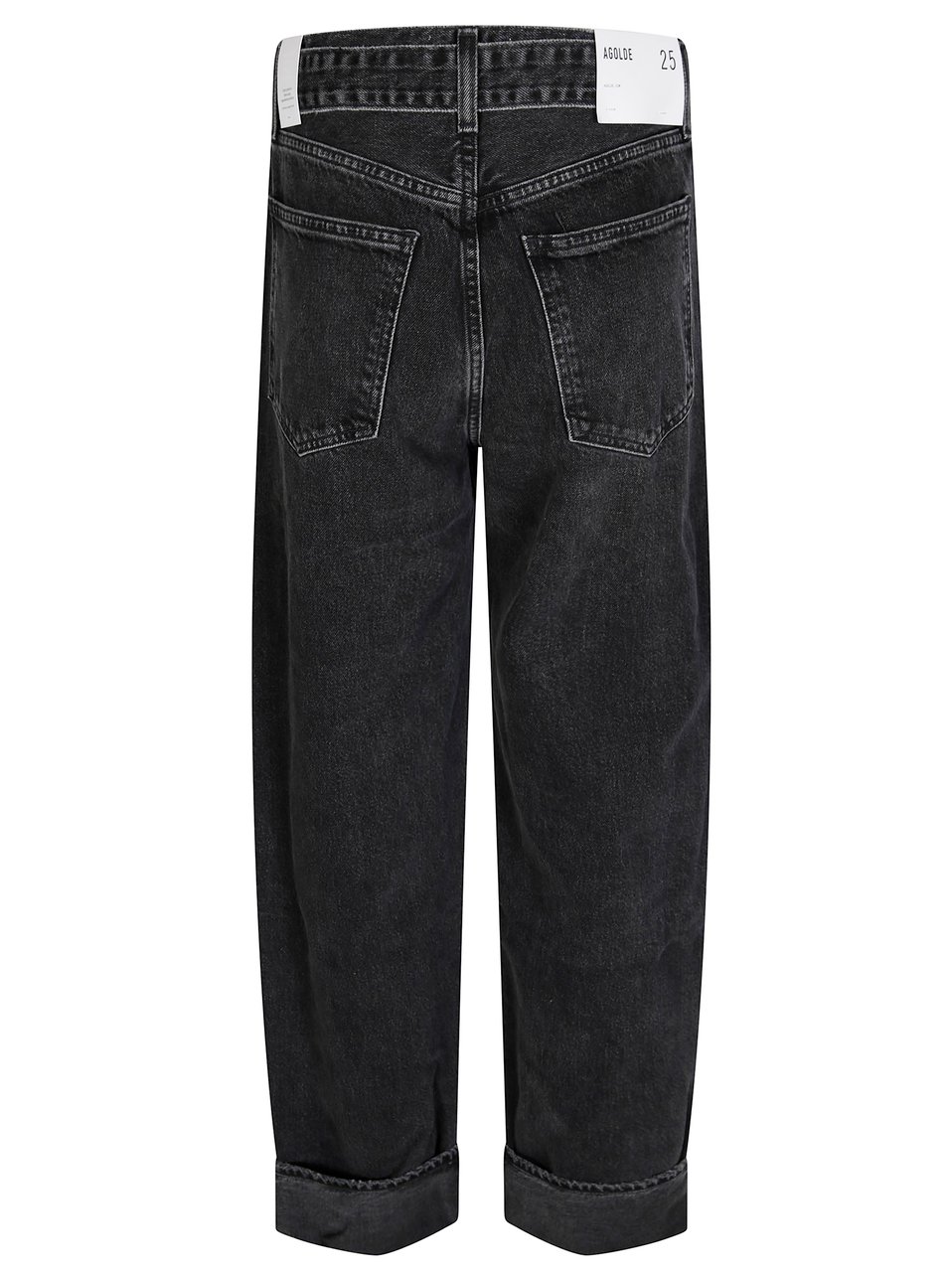 Agolde Relaxed Wide-Leg Cuffed Tapered Jeans Zwart