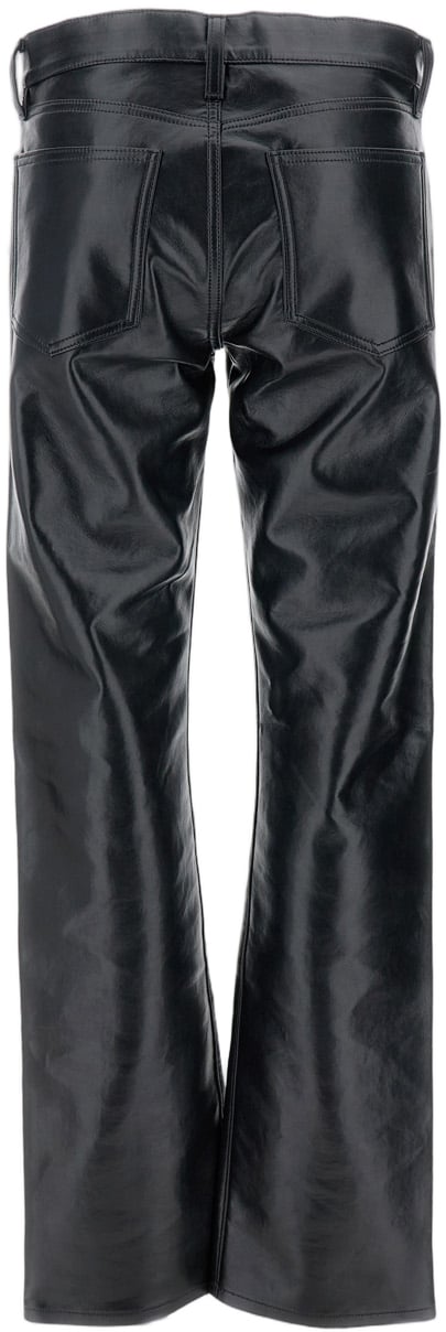 Agolde Low-Rise Slim-Fit Trousers In Certified Recycled Leather Zwart