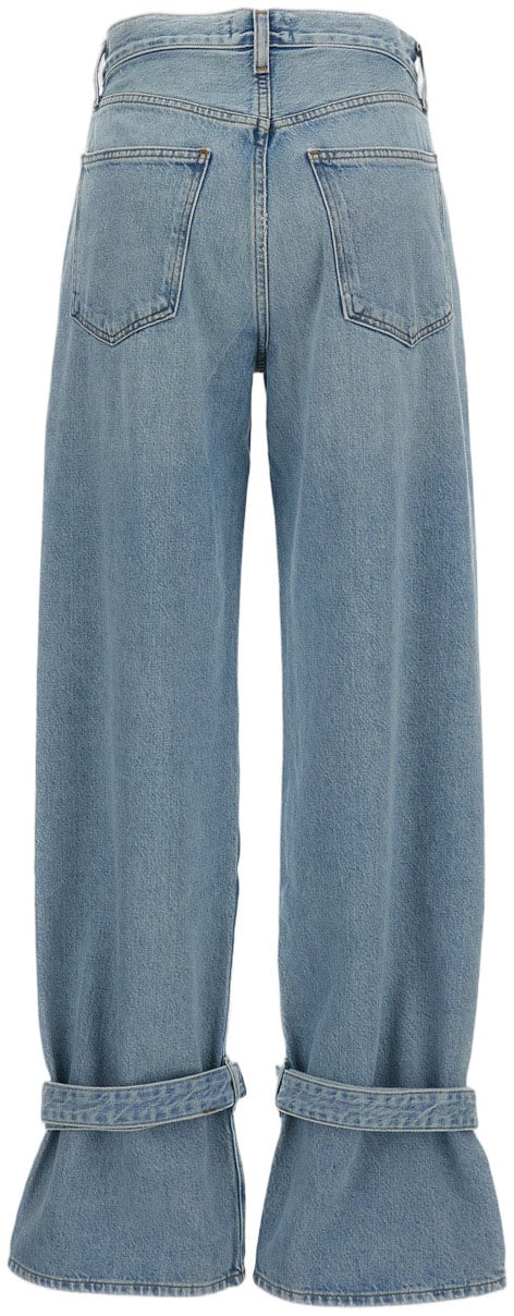 Agolde Jeans With Cinched Hem Neutraal