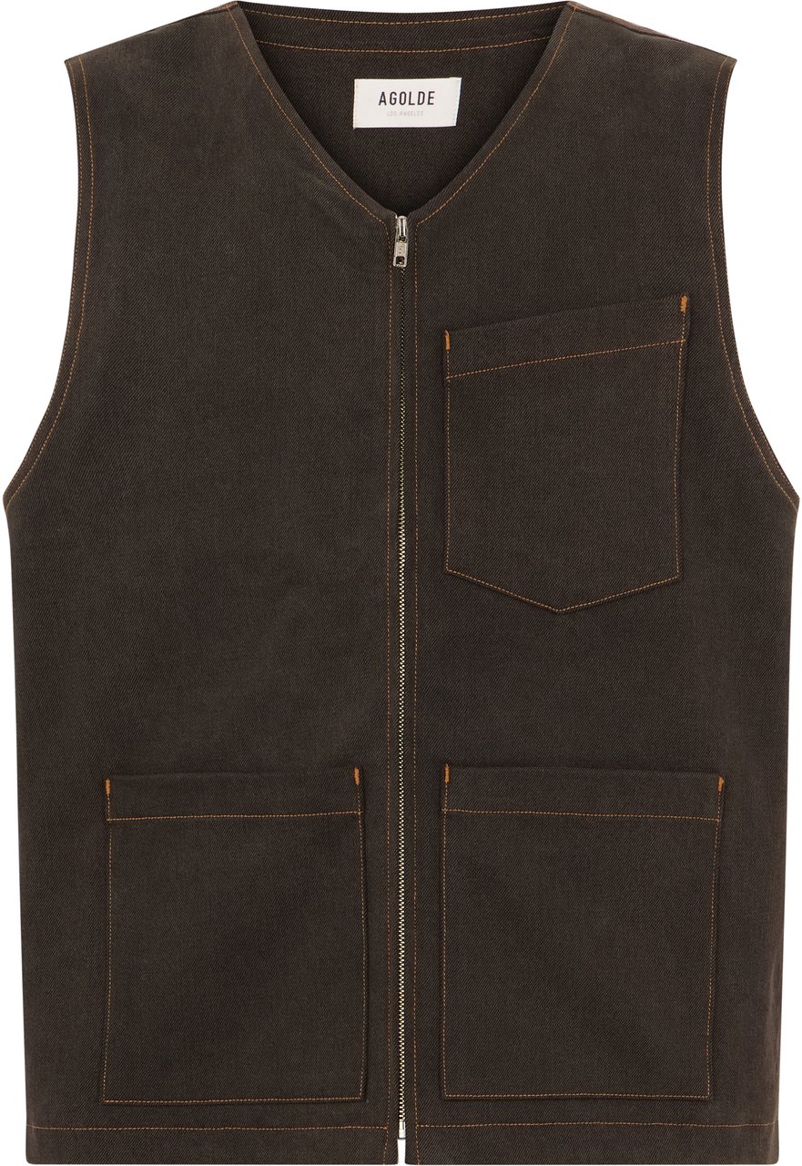Agolde Sleeveless denim jacket Bruin