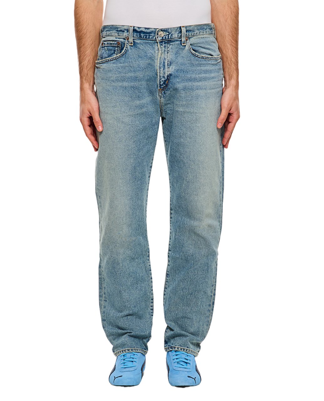 Agolde High-Waisted Light Blue Denim Jeans Blauw