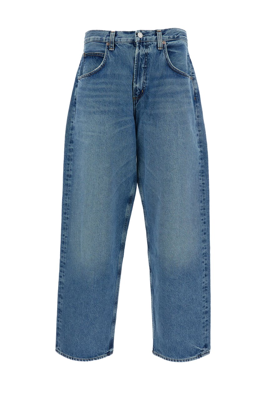 Agolde Baggy Mid-Rise Jeans with Vintage-Inspired Design Blauw