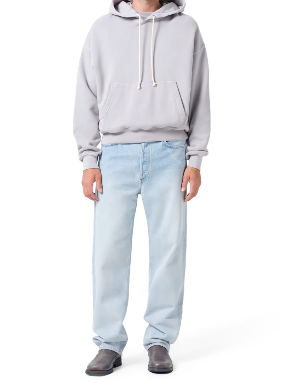 Agolde Light-Washed Denim Trousers with Vintage-Inspired Finish Wit