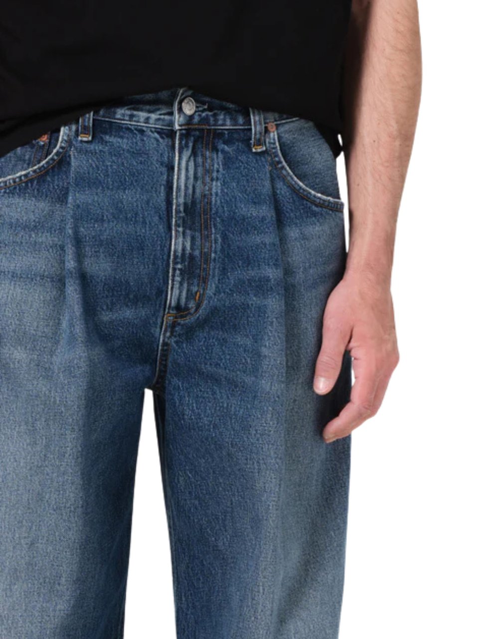 Agolde Brenton Mid-Rise Wide-Leg Jeans Grijs