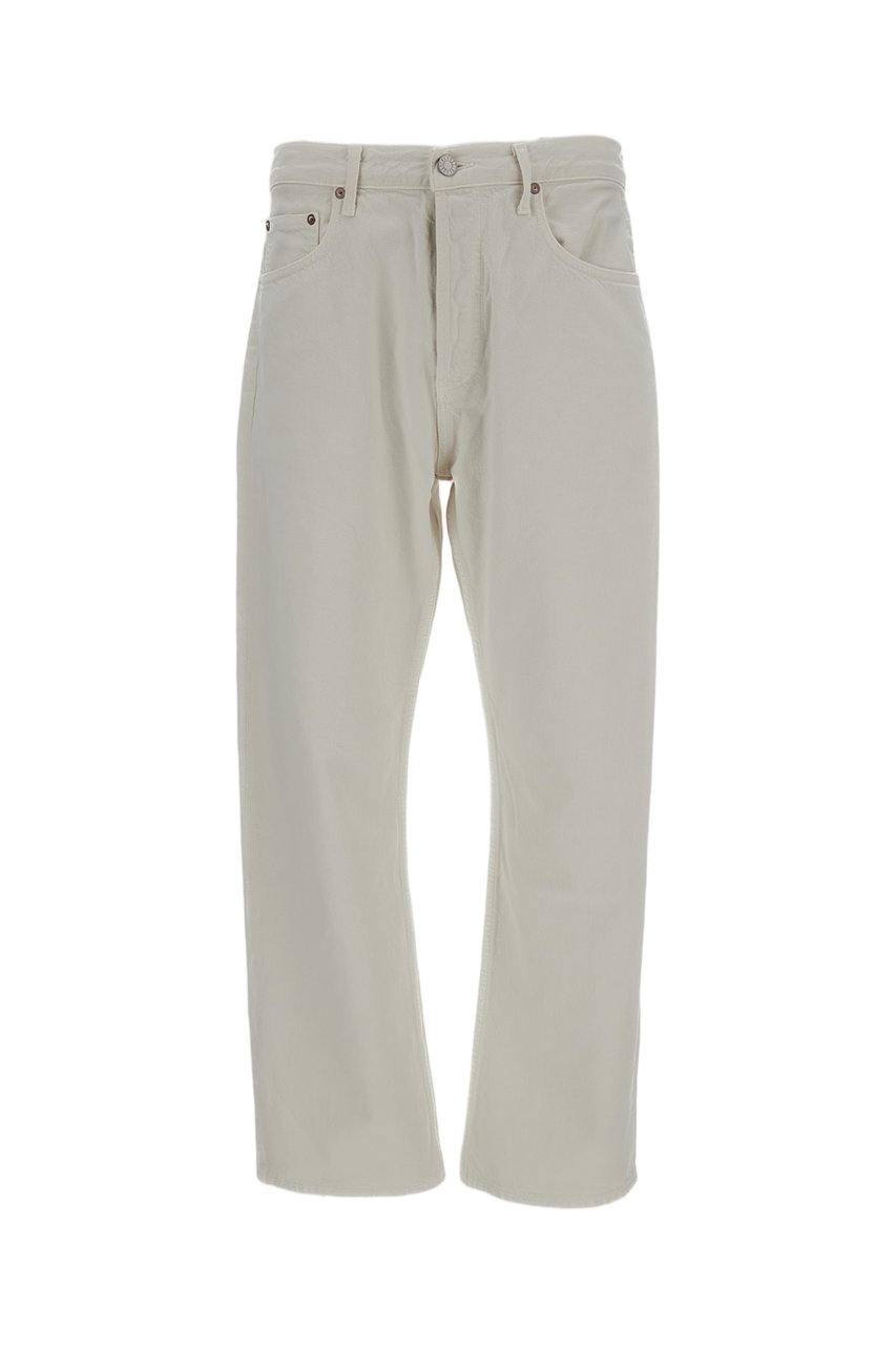 Agolde Chalk White Magnus Non-Stretch Denim Jeans Wit