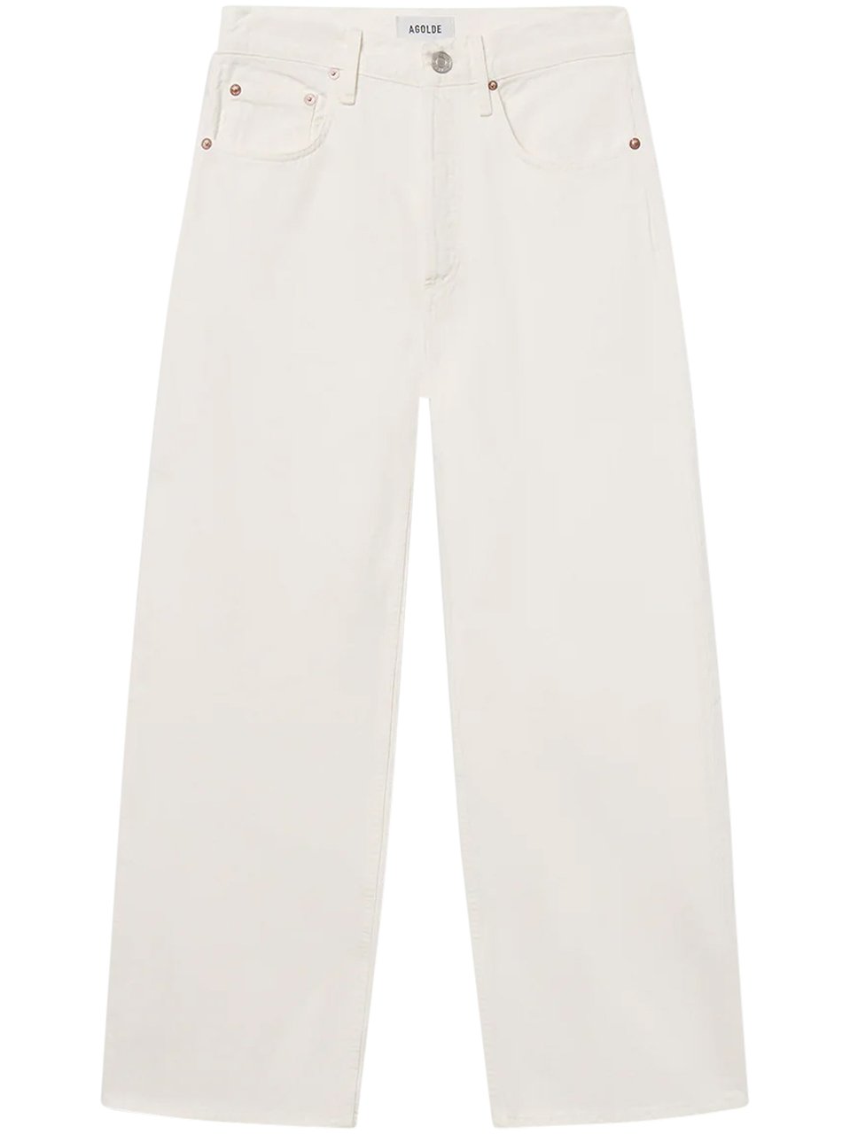 Agolde Straight-Leg Chalk White Trousers with Classic Five-Pocket Design Neutraal