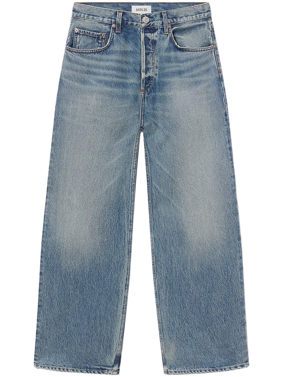 Agolde Relaxed Straight-Leg Magnus Jeans in Light Blue Wash Blauw