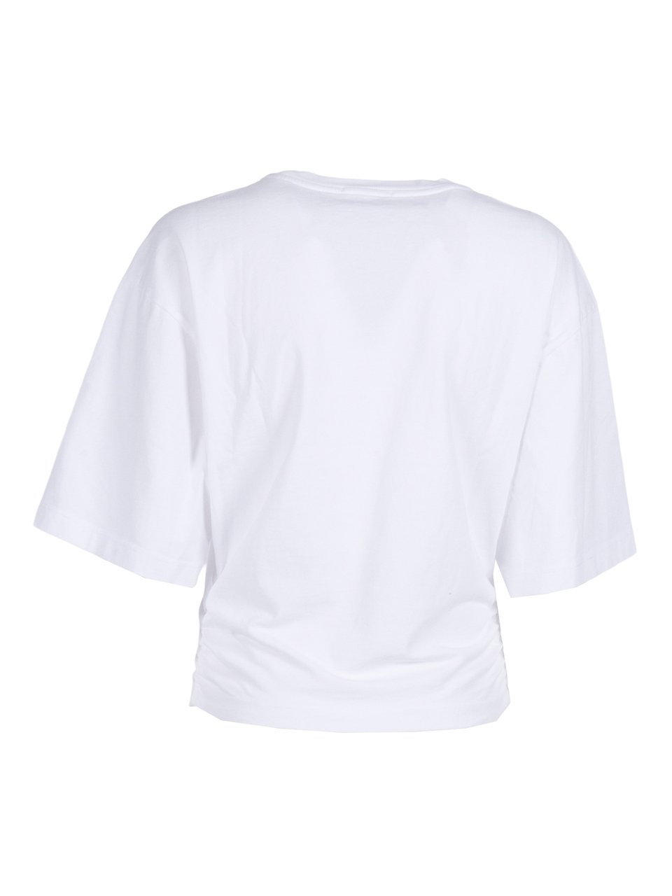 Agolde Shari Sculptural Ruched T-Shirt Wit