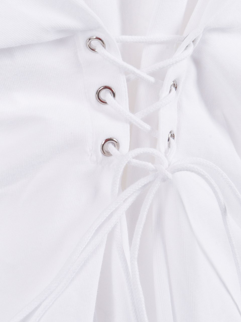 Agolde Ellery Lace Up Cotton T-Shirt Wit