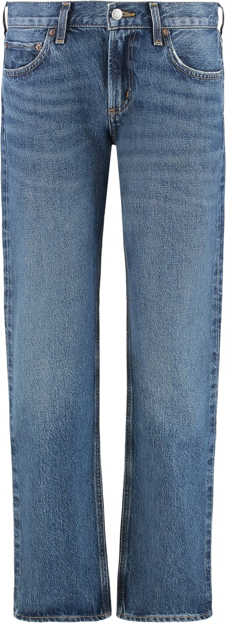 Agolde High-rise straight cropped jeans Blauw