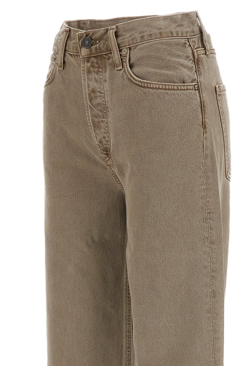 Agolde High-Rise Wide-Leg Jeans in Rigid Denim with Classic Five-Pocket Design Neutraal