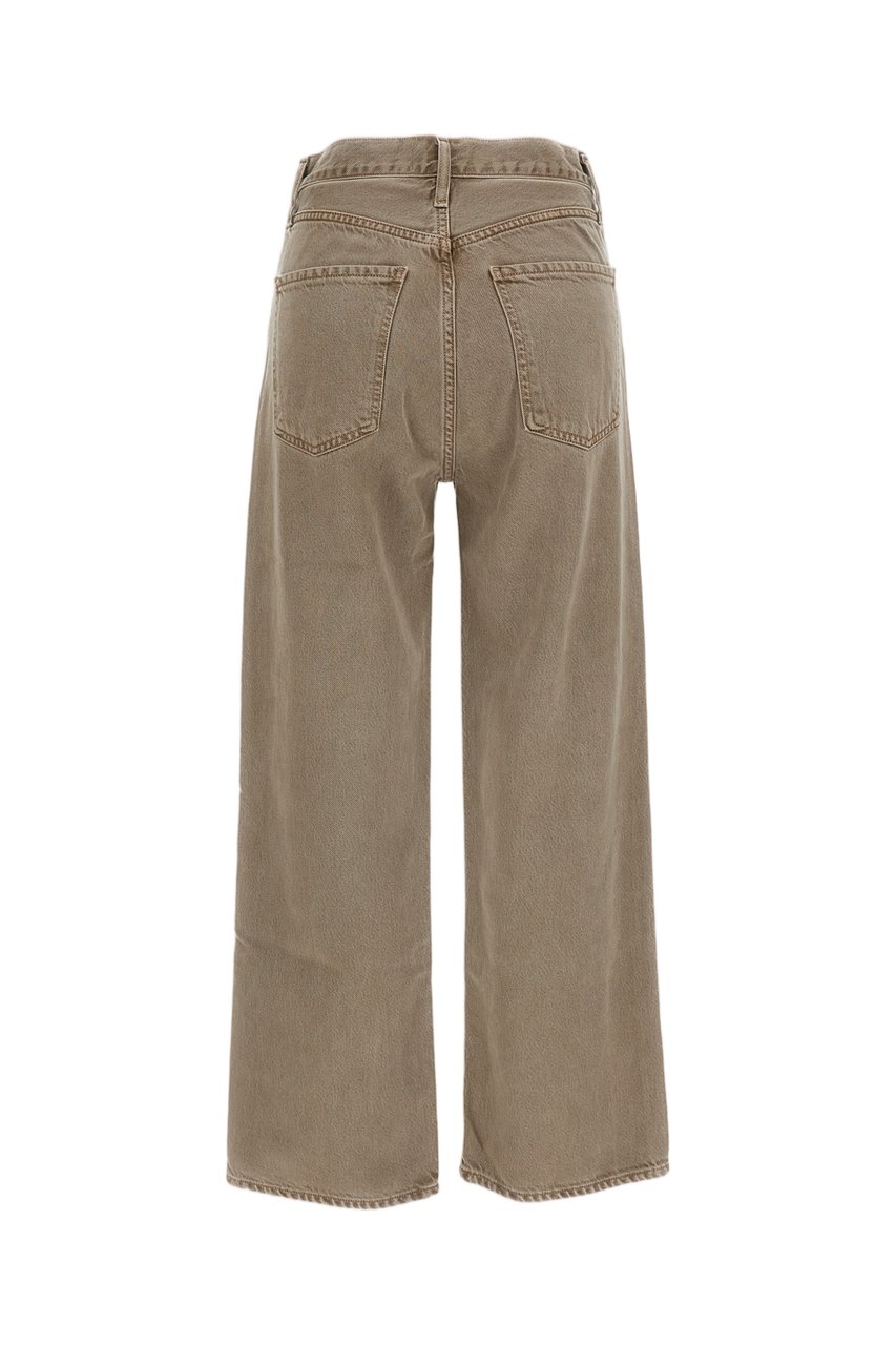 Agolde High-Rise Wide-Leg Jeans in Rigid Denim with Classic Five-Pocket Design Neutraal
