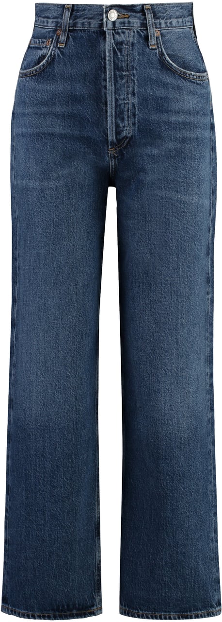 Agolde Ren 5-pocket straight-leg jeans Blauw