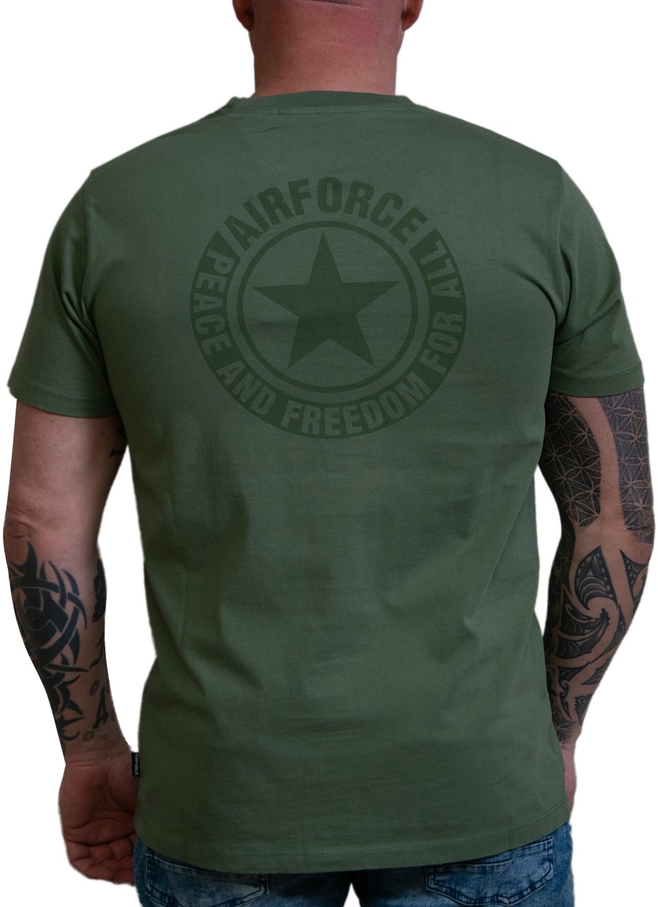 Airforce Wording / Logo T-Shirt Groen