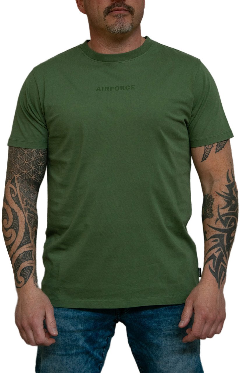 Airforce Wording / Logo T-Shirt Groen