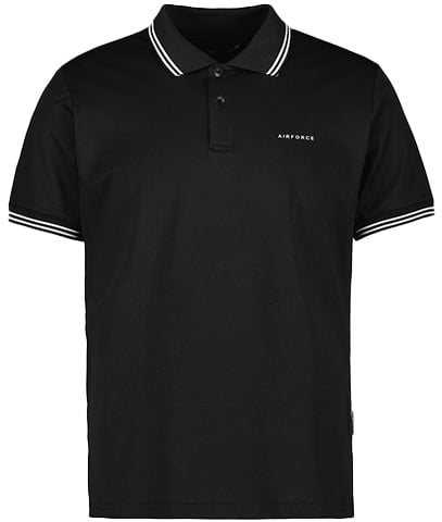Airforce Airforce Polo Double Stripe Zwart