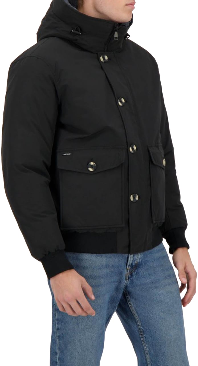 Airforce Pocket Bomber Jacket Zwart