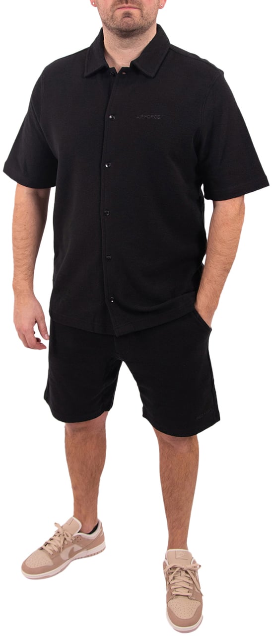 Airforce Airforce Woven Short Sleeve Shirt Zwart