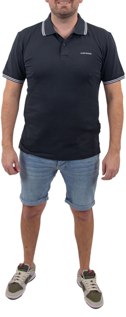 Airforce Polo Double Stripe Blauw