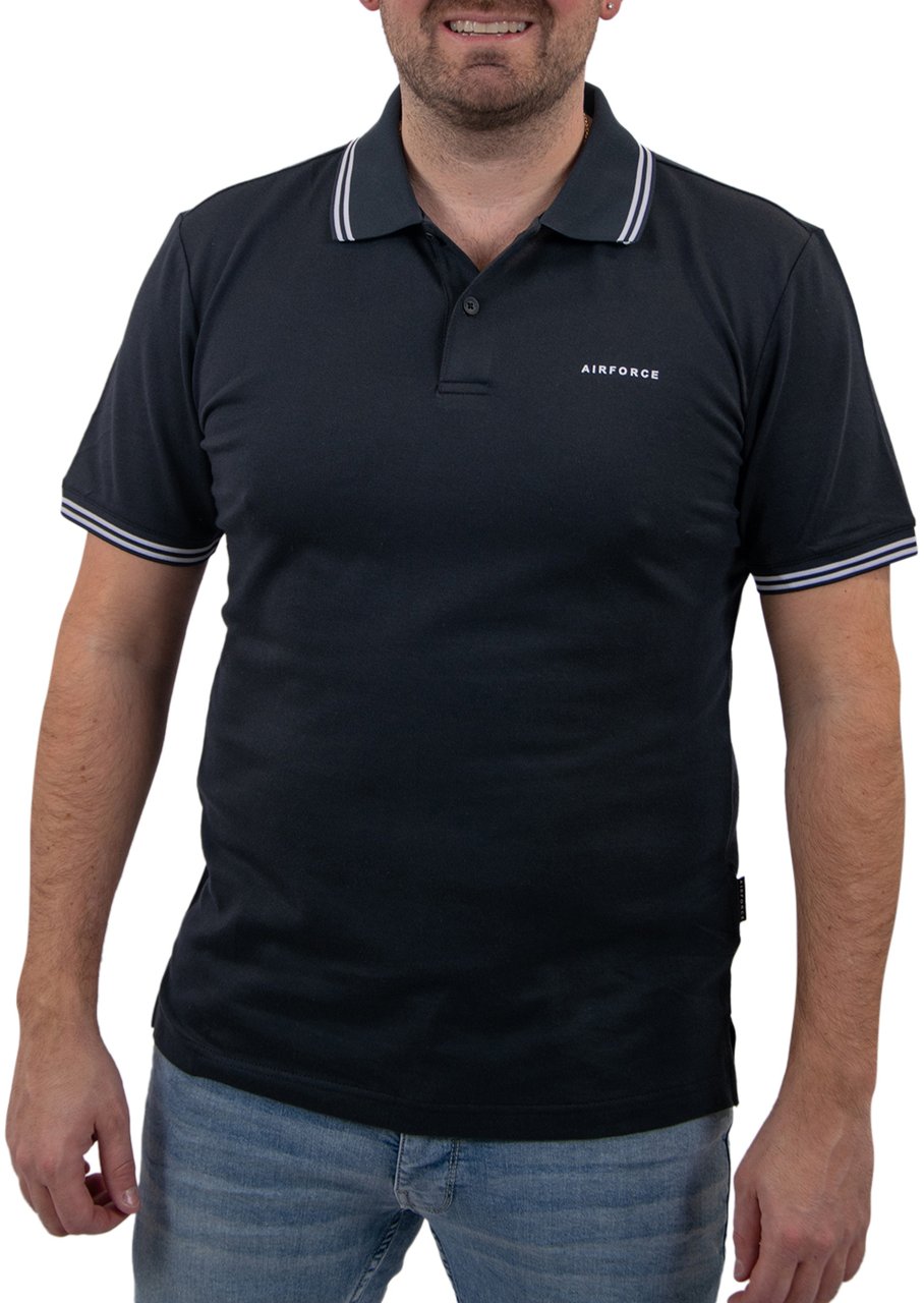 Airforce Polo Double Stripe Blauw