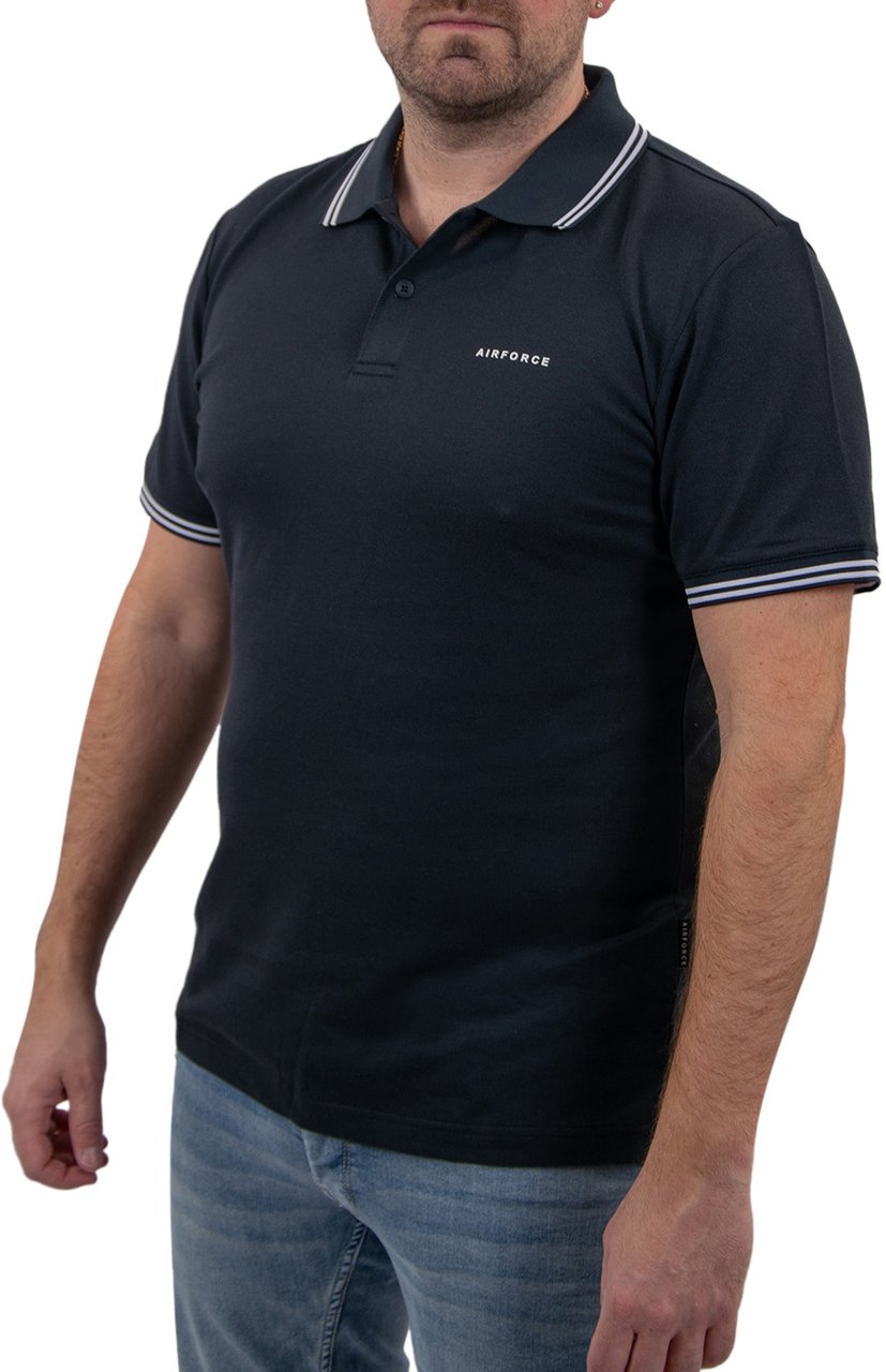 Airforce Polo Double Stripe Blauw