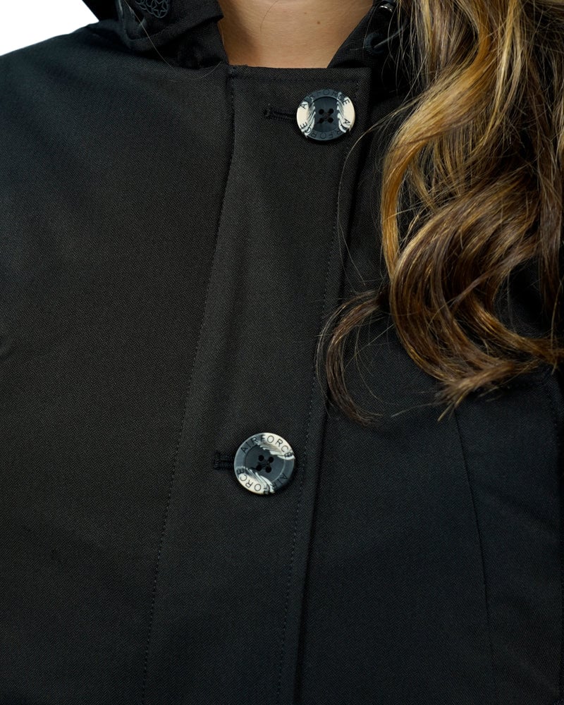 Airforce 4 Pocket Parka Gewatteerde Winterjas Zwart