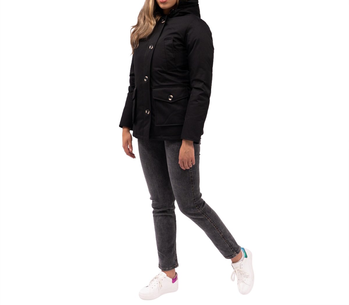Airforce 4 Pocket Parka Gewatteerde Winterjas Zwart