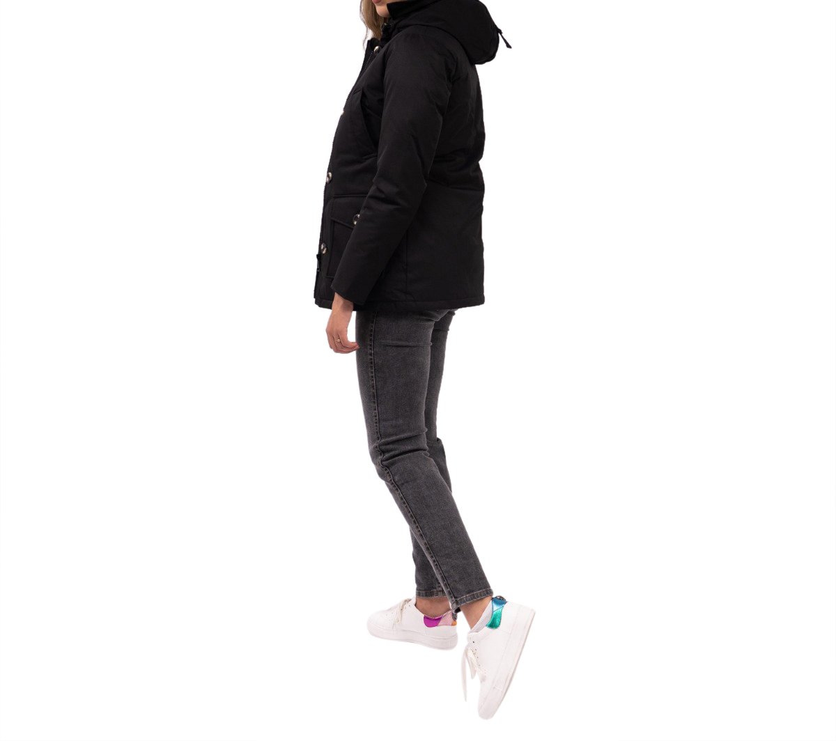 Airforce 4 Pocket Parka Gewatteerde Winterjas Zwart