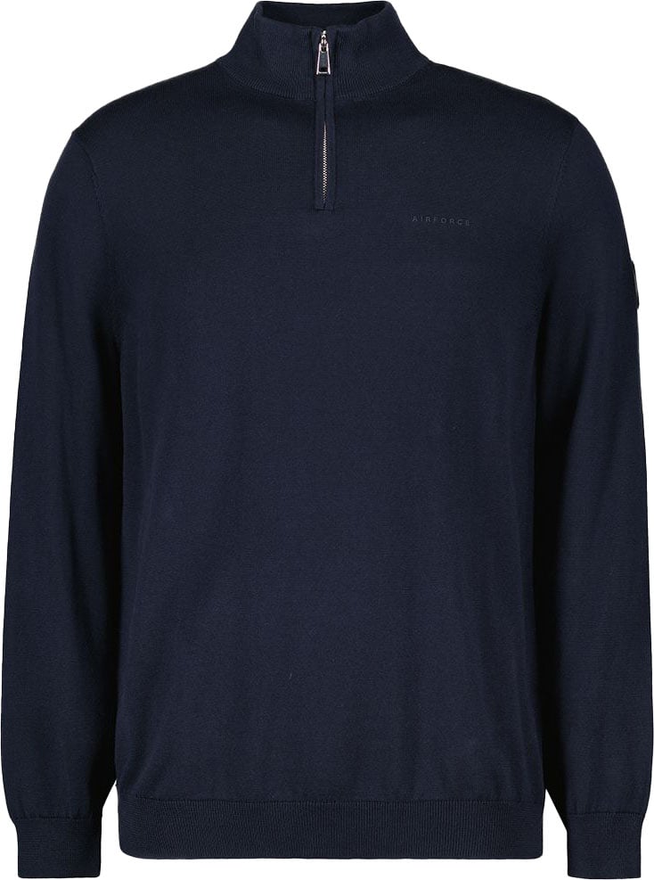 Airforce Knitwear Quarter Zip Blauw