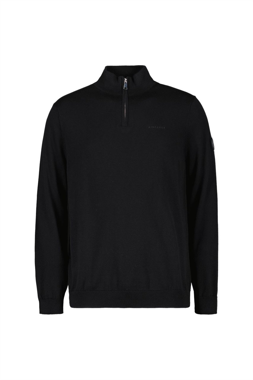 Airforce Knitwear Quarter Zip Zwart