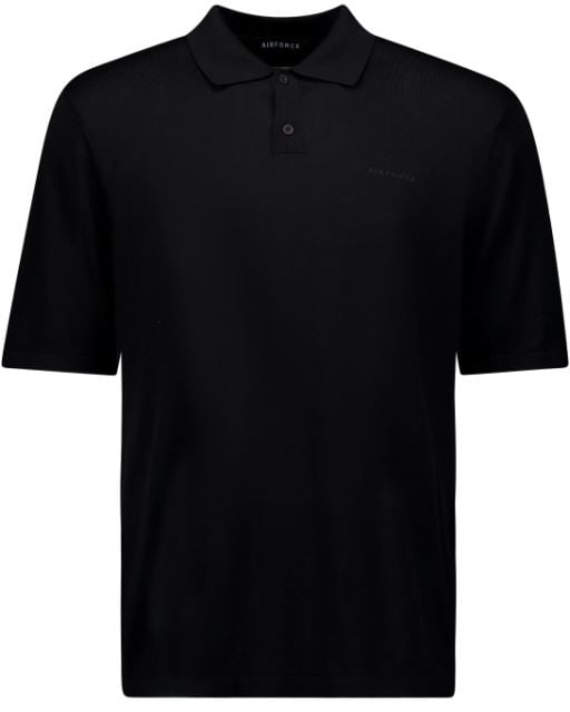 Airforce Knitted Polo Heren Zwart