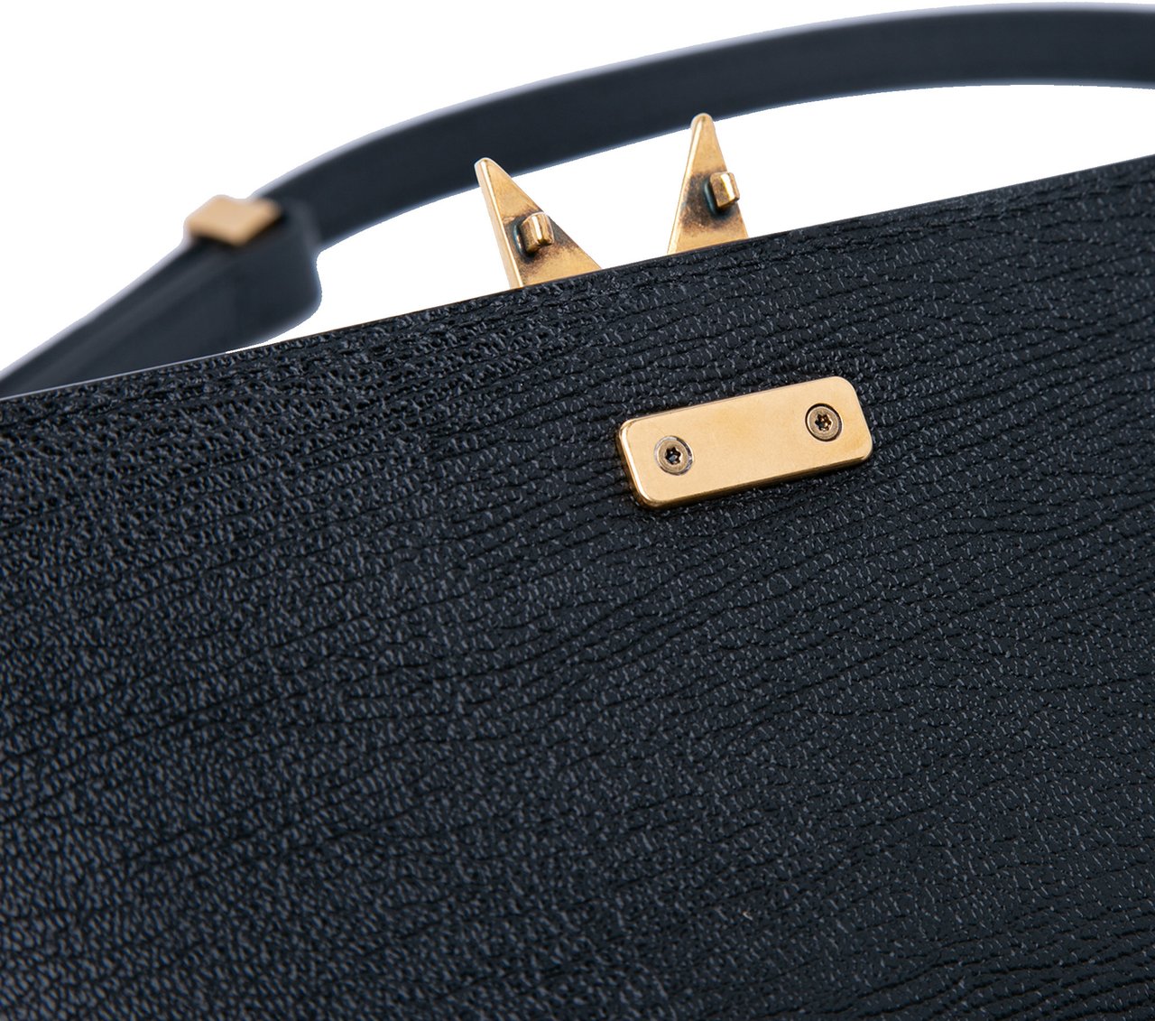 Alaïa Medium Textured Calfskin Le Papa Crossbody Zwart