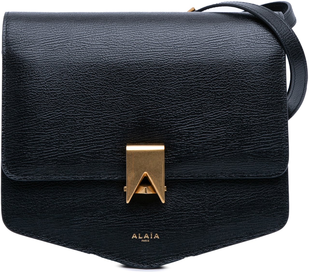 Alaïa Medium Textured Calfskin Le Papa Crossbody Zwart