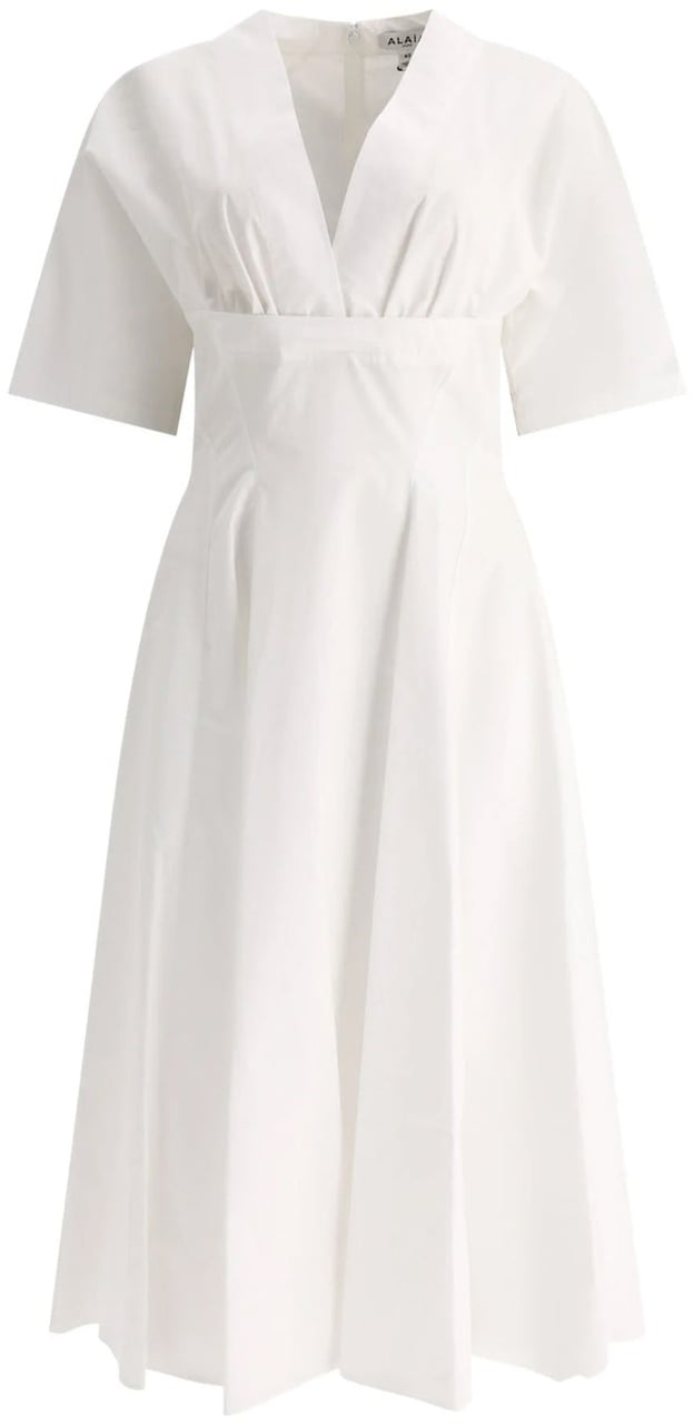 Alaïa Alaia Cotton Midi Dress Wit