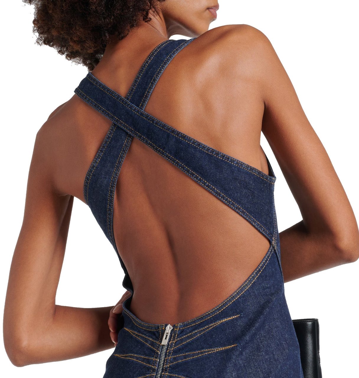 Alaïa Alaia Sculpt Denim Dress Blauw