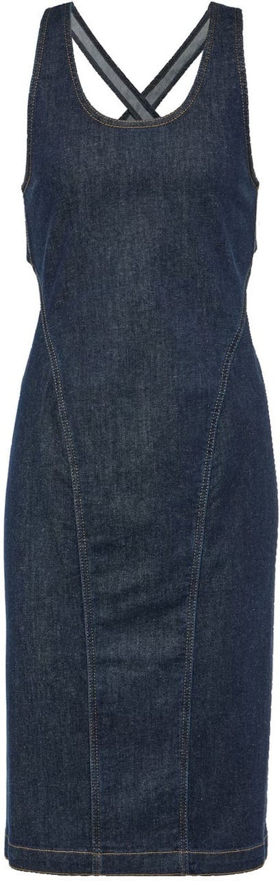 Alaïa Alaia Sculpt Denim Dress Blauw