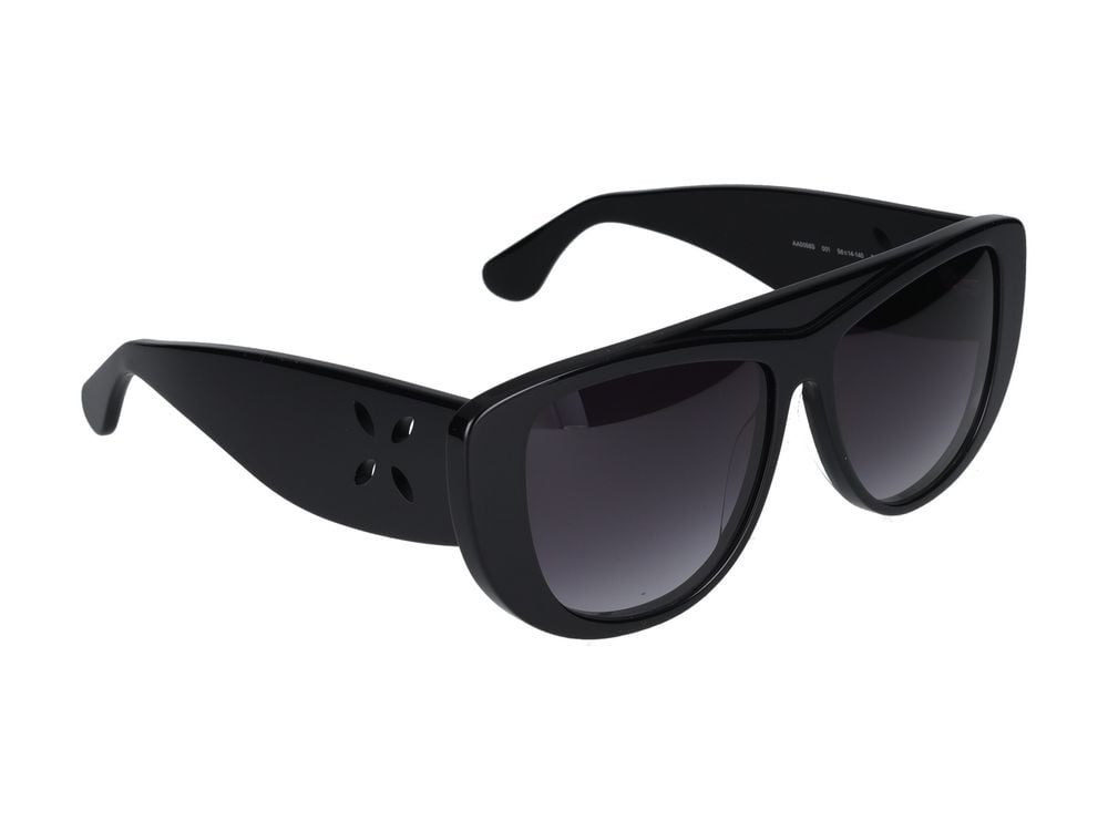 Alaïa Black Floral Cut-Out Oversized Sunglasses Grijs