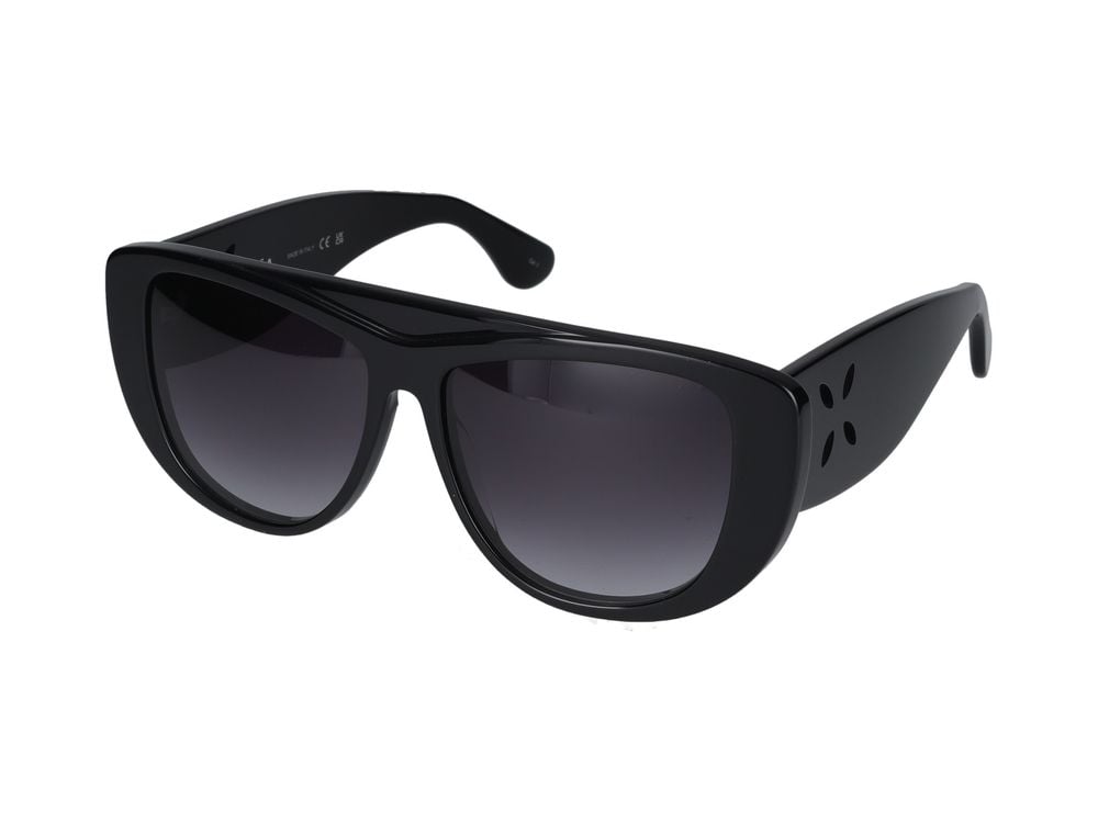 Alaïa Black Floral Cut-Out Oversized Sunglasses Grijs
