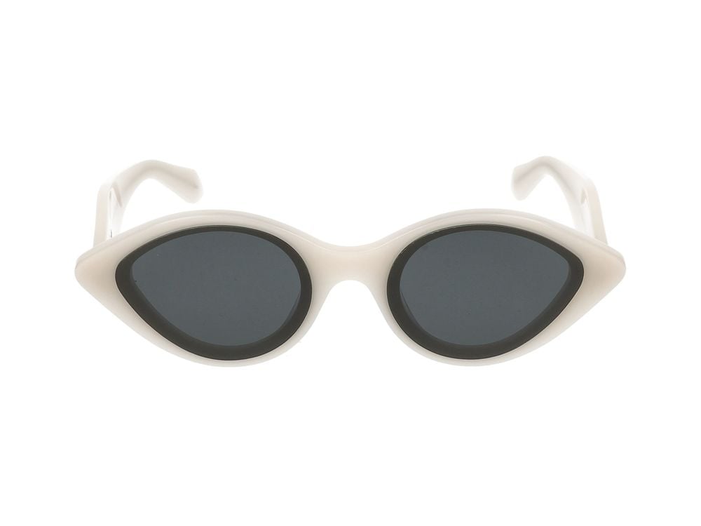 Alaïa White Glossy Acetate Oversized Cat-Eye Sunglasses Grijs