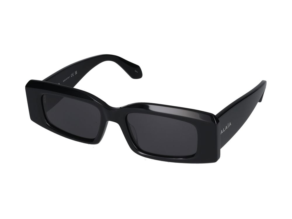 Alaïa Black Bold Oversized Rectangular Sunglasses Grijs