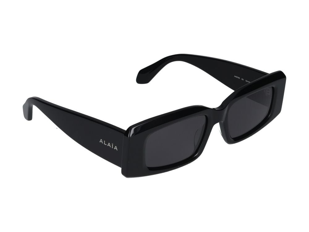 Alaïa Black Bold Oversized Rectangular Sunglasses Grijs