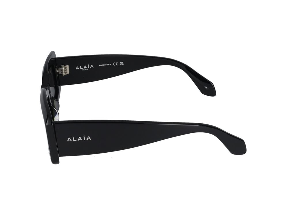 Alaïa Black Bold Oversized Rectangular Sunglasses Grijs