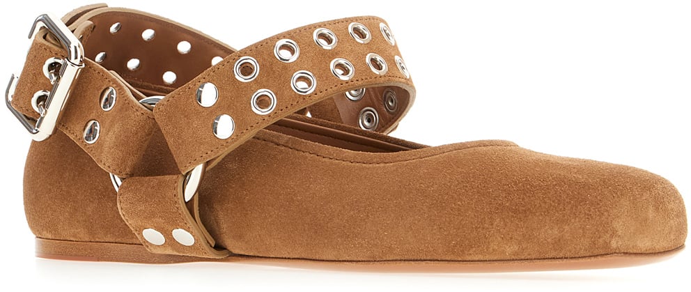 Alaïa Alaia Brown suede ballerinas Bruin