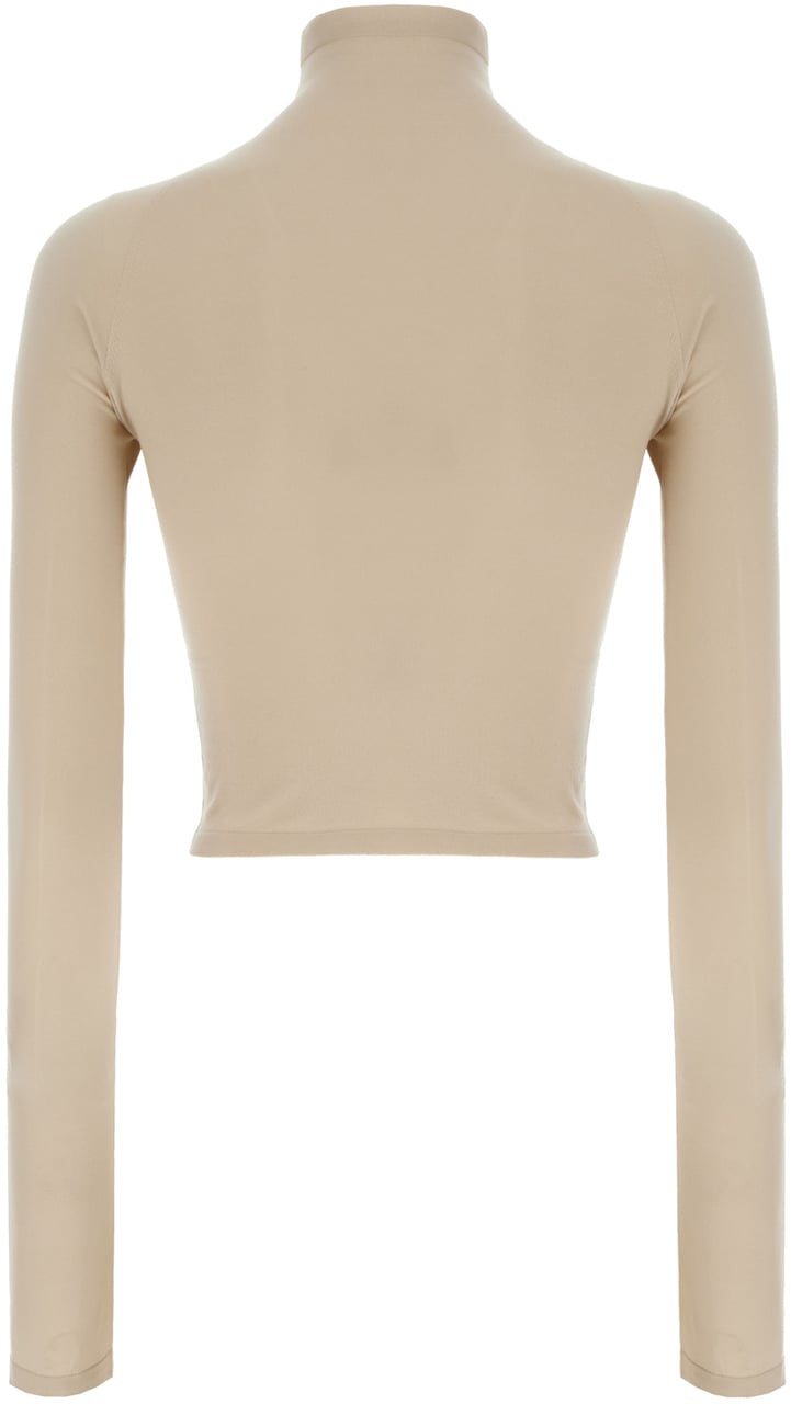 Alaïa Alaia Cappuccino stretch nylon top Neutraal