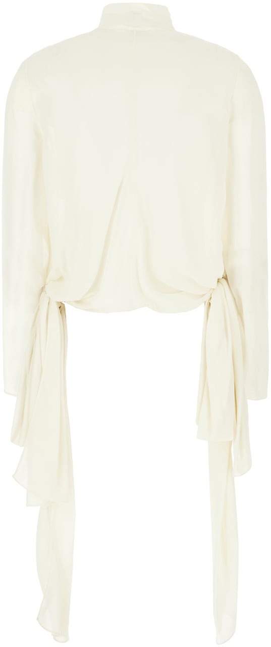 Alaïa Alaia Ivory georgette blouse Neutraal