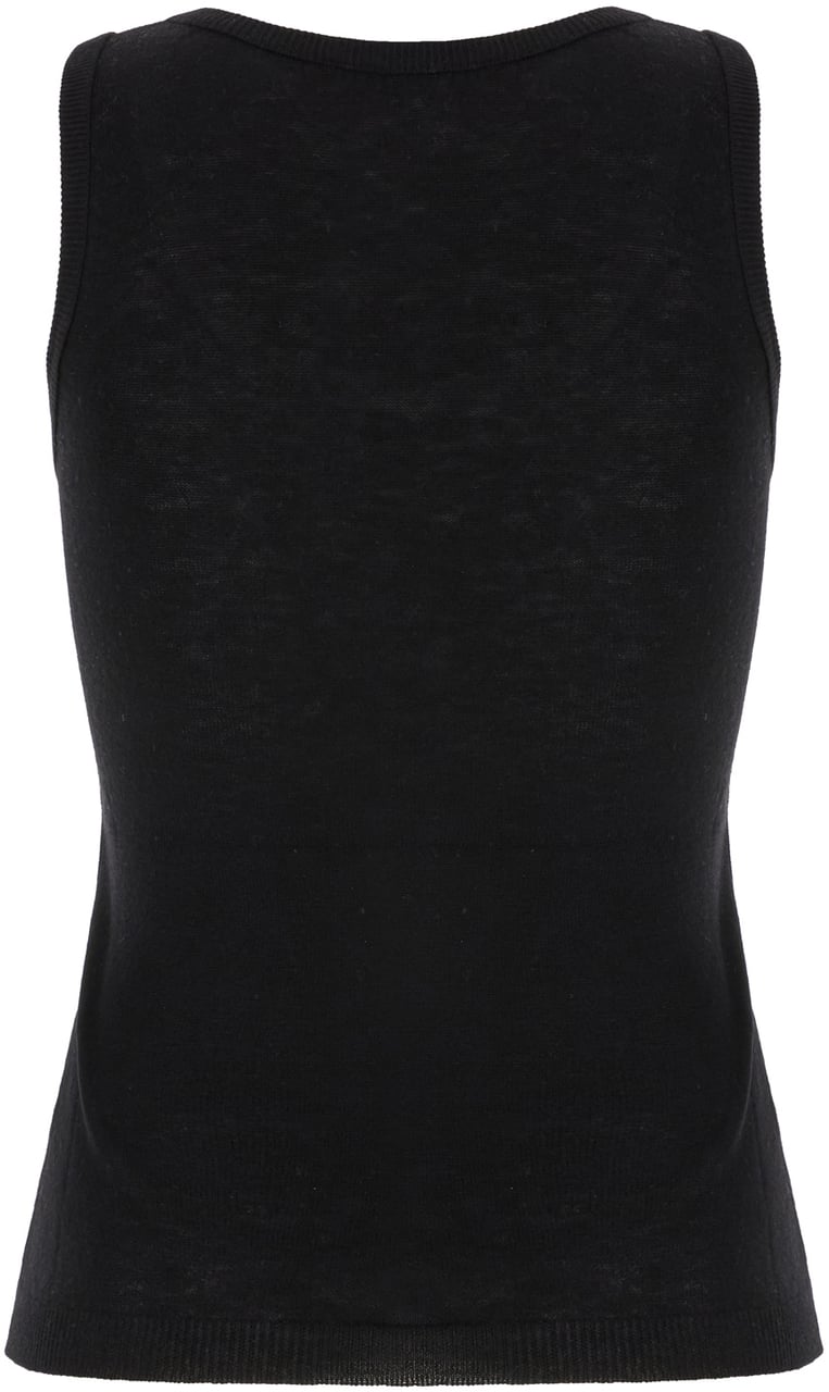 Alaïa Alaia Black stretch wool blend top Zwart