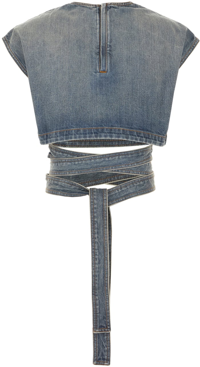 Alaïa Alaia Denim top Blauw